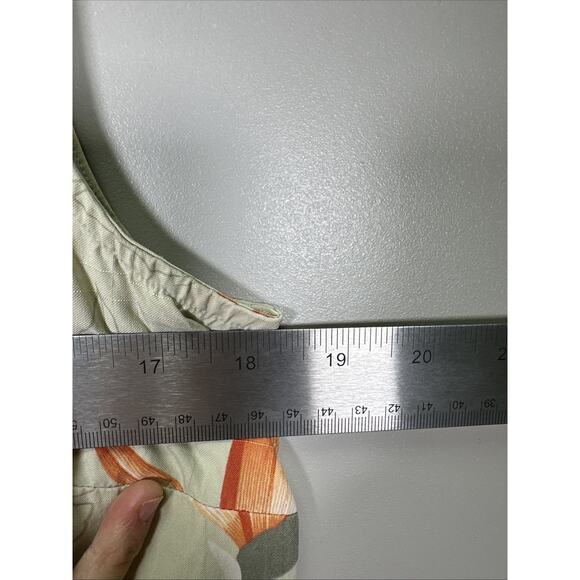 Tommy Bahama Button Front Blouse Womens S Sleeveless Green Silk Floral Tropical - Picture 5 of 6